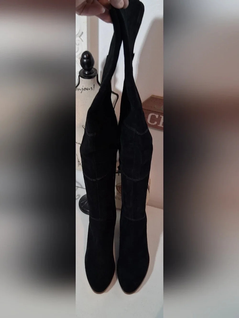 Sole Society Black Over-the-Knee Suede Boots Sz 8.5M NWOB